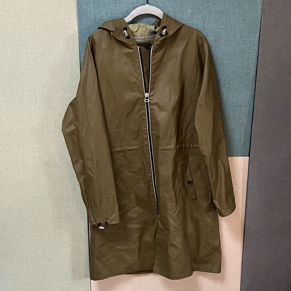 Rag & Bone olive Green Khaki Hooded Parka Raincoat Small